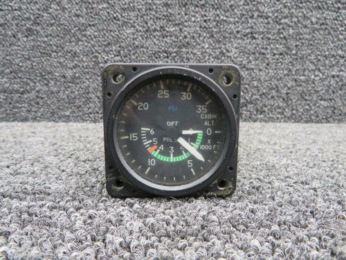 United Instruments C668516-0102 Use 3000-0102 Cessna 421B United Instruments Cabin Altitude Differential Pressure Indicator V 28