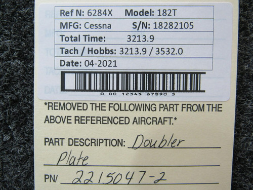 Cessna 2215047-2 Cessna 182T Doubler Plate