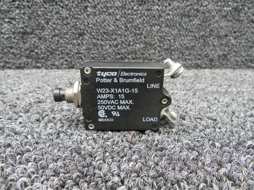 W23-X1A1G-15 Cessna 402C Potter & Brumfield Circuit Breaker (Volts:50, Amps: 15) BAS Part Sales | Airplane Parts