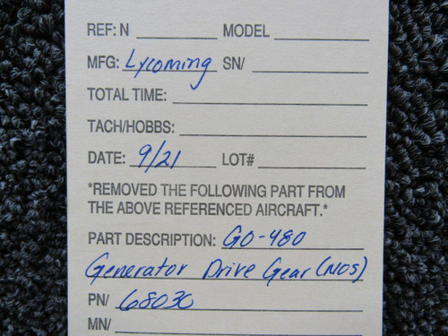 Lycoming 68030 Lycoming GO-480 Generator Drive Gear NEW OLD STOCK SA