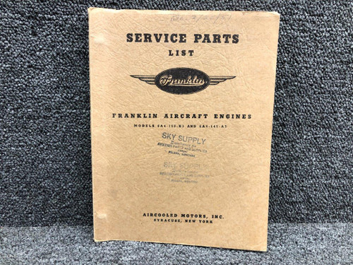 1950 Aircooled Motors Franklin Engine Service Parts List 6A4-150-B3 / 6A4-145-A3