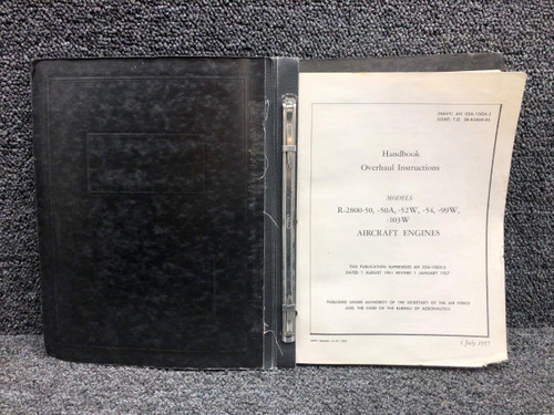 AN02A-10GH-3 1957 Models R-2800-50 Handbook & Overhaul Instructions