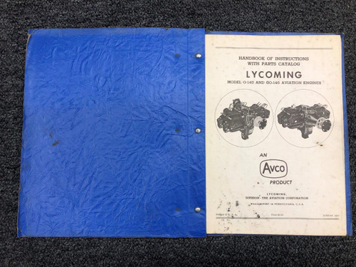 1945 Lycoming O-145 / GO-145 Instruction & Parts Catalog BAS Part Sales | Airplane Parts