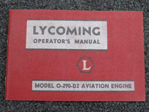 Lycoming O-290-D2 Operators Manual