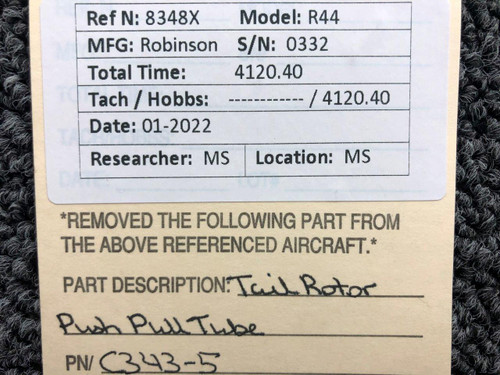 C343-5 Robinson R44 Tail Rotor Push-Pull Tube