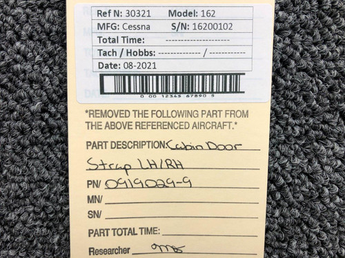0919029-9 Cessna C-162 Cabin Door Strap LH / RH BAS Part Sales | Airplane Parts
