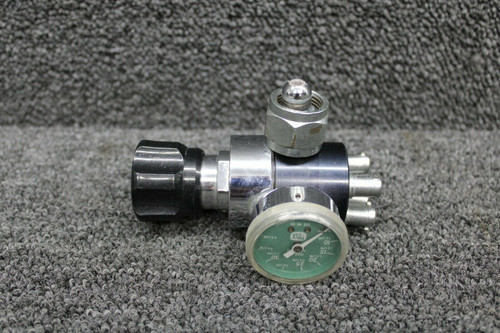 SKY-10460 / 52034-0 Piper PA32RT-300 Skyox 4 Outlet Oxygen Regulator W/ Gauge BAS Part Sales | Airplane Parts