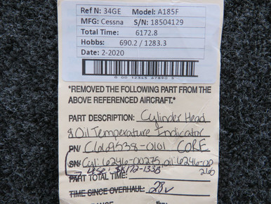 C669538-0101 Cessna Cylinder Head, Oil Temperature Indicator (28V) (Core)