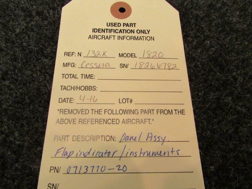 0713770-20 Cessna 182Q Panel Assy Flap Indicator/Instrument