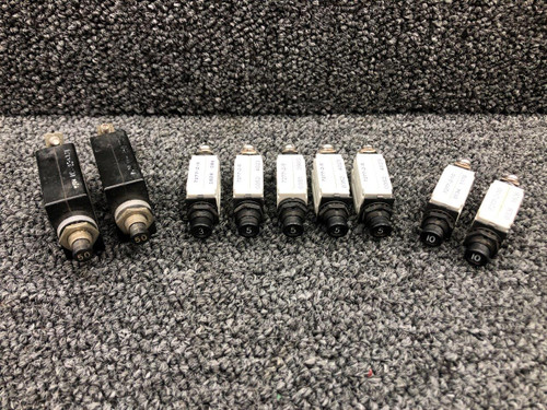 7277-5-5, 109-250-101 Klixon, Wood Electric Circuit Breaker Set of 9 (3-50A)