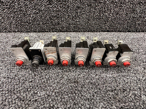 MS24510-5 Klixon, Texas Instruments Circuit Breaker Set of 8 (Amps: 2-20)