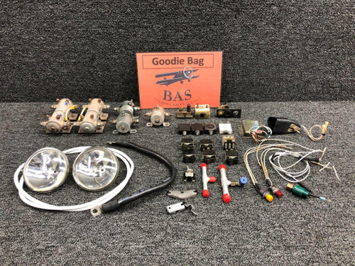 Cessna A188B Goodie Bag Assembly (Relays, Switches, Lights, Battery Cables)