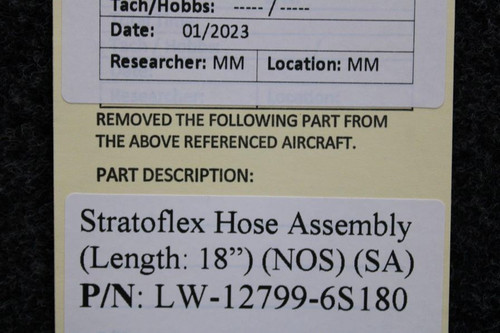 LW-12799-6S180 Stratoflex Hose Assembly (Length: 18") (NEW OLD STOCK) (SA)