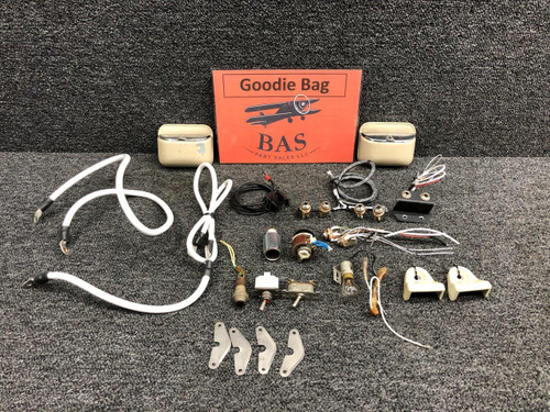 Cessna 172C Goodie Bag Set with Mic Jacks, Battery Cables, and Ash Tray
