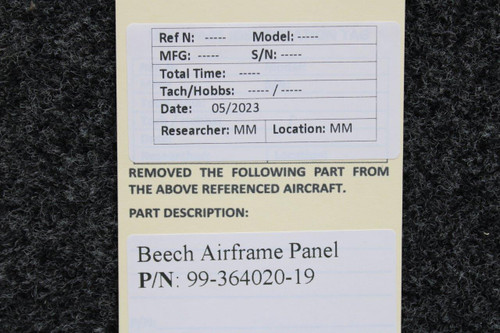 99-364020-19 Beechcraft Airframe Panel