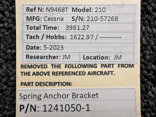 1241050-1 Cessna 210 Spring Anchor Bracket