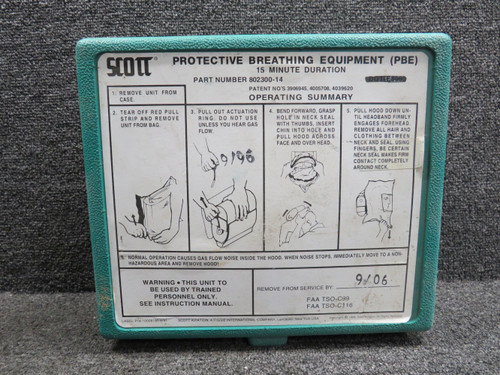 802300-14 Scott Aviation Protective Breathing Equipment (PBE) (New Old Stock)