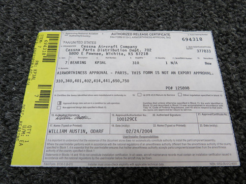 KP3AL Fafnir Bearing with 8130-3 (New Old Stock)