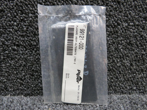 Piper Aircraft Parts 99121-000 Piper Alternate Placard (New Old Stock) 