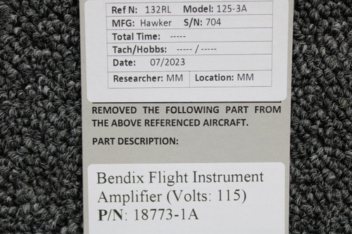 18773-1A Bendix 115 Volts Flight Instrument Amplifier