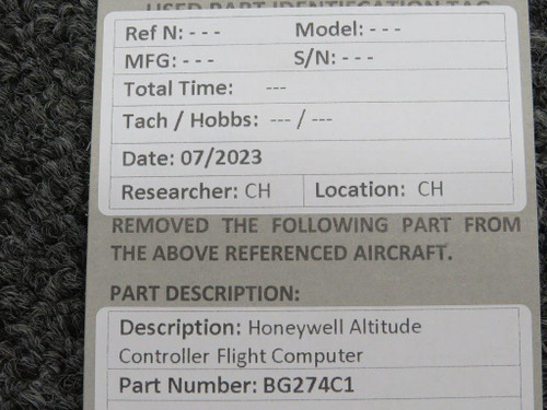 BG274C1 Honeywell Altitude Flight Control Computer