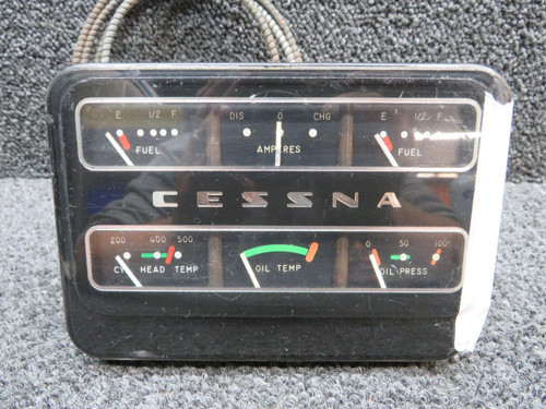 Cessna Aircraft Parts 0713602-2 Cessna 210B Stewart-Warner Instrument Gauge Cluster (Volts: 12) 