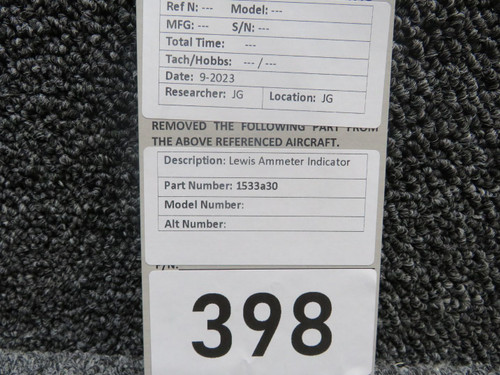 1533A30 Lewis DC Ammeter Indicator (0-400 Amp)