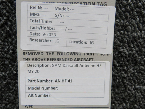 AN HF 41 GAM Dassault HF MY 20 Antenna