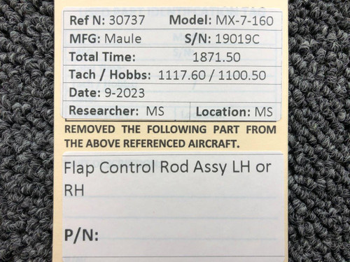 Maule MX-7-160 Flap Control Rod Assembly LH or RH