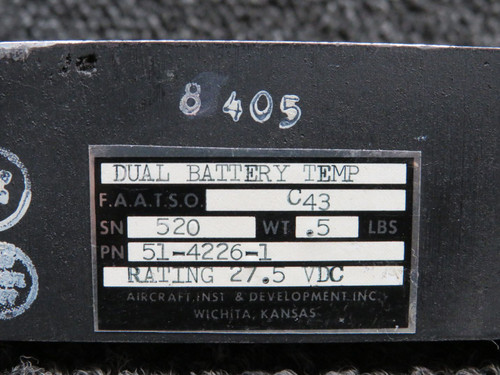 51-4226-1 Aircraft Instruments Dual Battery Temperature Indicator