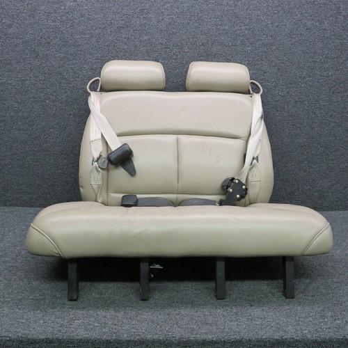 1214195-1 / 1214197-1 Cessna 206H Aft Bench Seat W/ Mounts, Headrest, & Belts BAS Part Sales | Airplane Parts
