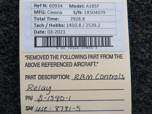 S-1580-1 (Use: P52-0035-1) Cessna T210M Contactor Battery (Volts: 28)
