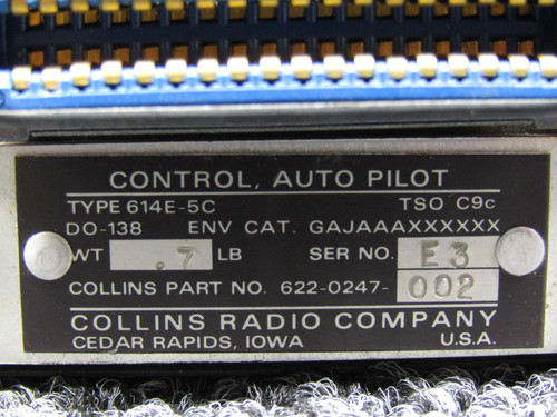 622-0247-002 Collins 614E-5C Aircraft Auto Pilot Control System