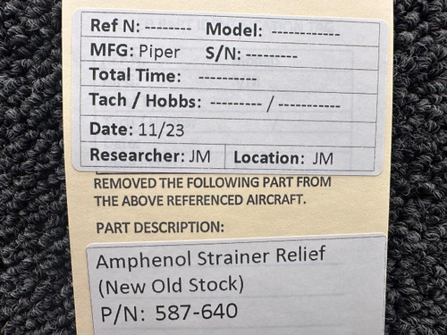 587-640 Piper Amphenol Strainer Relief (New Old Stock)