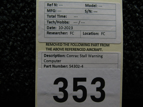54302-4 Conrac Parts Stall Warning Computer