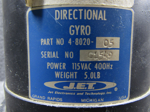 5-2000-06, 4-8020-05 LearJet 101C-1 Remote Directional Gyro w Mods (V: 115-400)