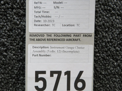 Does Not Apply Instrument Gauge Cluster Assembly (Volts: 12) (Incomplete) 