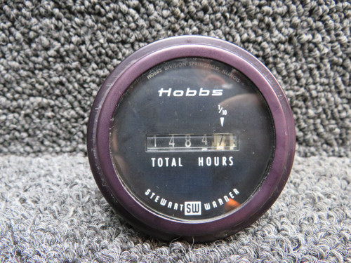 15006 Stewart Warner Hobbs Total Hours Meter Indicator (Hours: 1484.7)