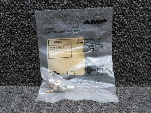 225395-1 AMP Dual Crimp Coaxial Connector (Lot of 4)(New Old Stock)