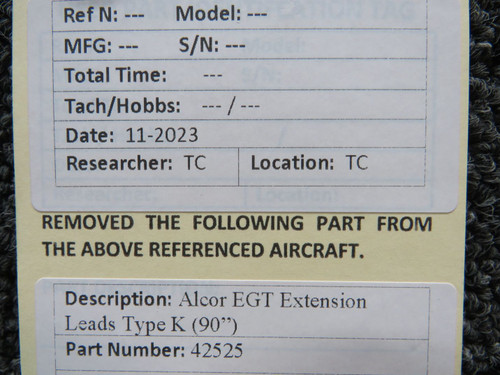 42525 Alcor EGT Extension Leads Type K (90”)