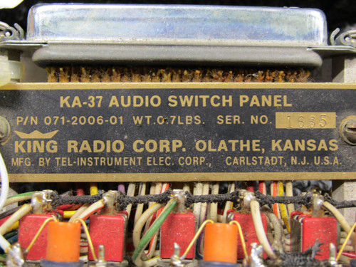 071-2006-01 King Radio KA-37 Audio Switch Panel