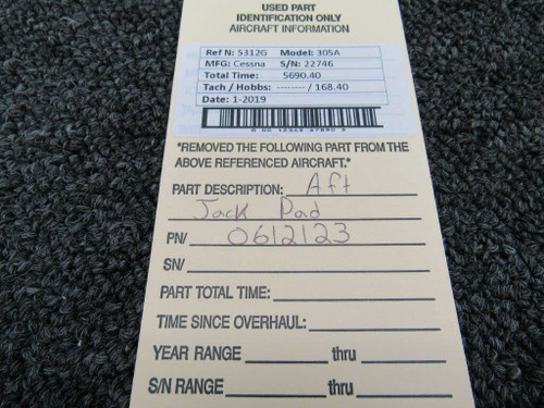 0612123 Cessna 305A L-19 Aft Jack Pad