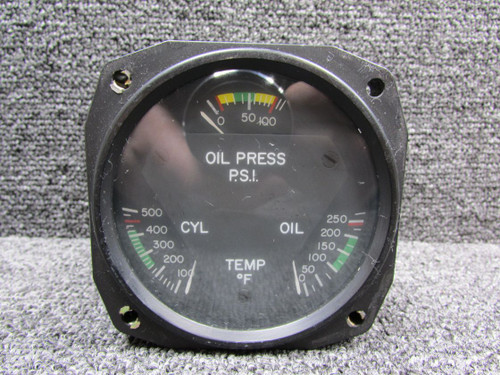 18-1002-5 (Alt: PS50160-1) Aircraft Instruments Engine Tri-Gauge Indicator
