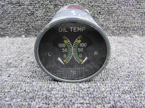 Weston 253682 Weston Dual Oil Temperature Indicator (27.5 VDC) (Worn Paint) 