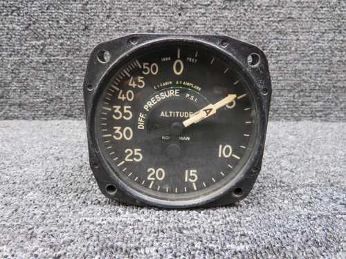 kollsman 906D-13-018 (Alt: 26-84051-3) Kollsman Dual Altimeter Differential Pressure Gauge 