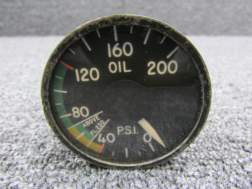 217 Edison MO-2 Oil Pressure Indicator (Range: 0-200 PSI) (Worn Face)