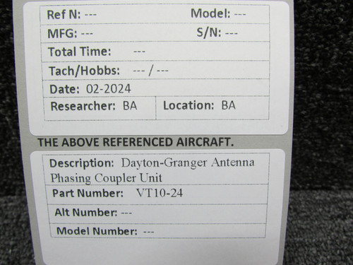 VT10-24 Dayton-Granger Antenna Phasing Coupler Unit Assembly