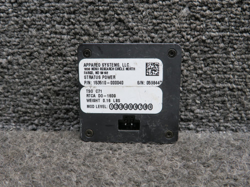 153510-000040 Appareo Systems Stratus Power Unit (No Plug)