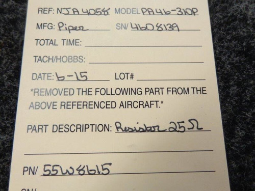 55W8615 Piper PA46-310P Resistor