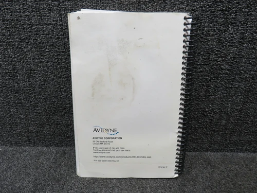 600-00304-000 Avidyne IFD440 FMS, GPS, NAV, Comm Pilot Guide Booklet